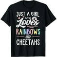 thumbnail image 1 of Just A Girl Who Loves Rainbows And Cheetahs Rainbow Gift T-ShirtMen and women, Black T-shirt, size: Extra large S-4XL, 1 of 4