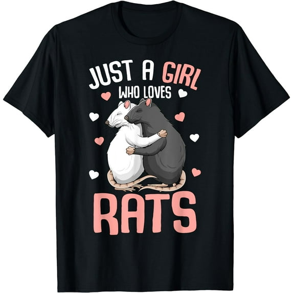 Just A Girl Who Loves Rats Girls Women Rat Lover T-Shirt