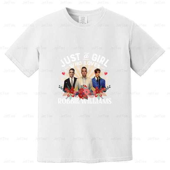 Just A Girl Who Loves Robbie Williams Take That Pop Music Fan Angel Comfort Color T-Shirt Unisex, up to 4XL