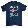 thumbnail image 1 of Just A Girl Who Loves Sharks Floral Shark T-Shirt Women Unisex, 1 of 2