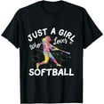 thumbnail image 1 of Just A Girl Who Loves Softball Graphic Shirt, 1 of 2