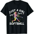 thumbnail image 1 of Just A Girl Who Loves Softball T-Shirt, 1 of 3