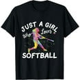 thumbnail image 1 of Just A Girl Who Loves Softball T-Shirt, 1 of 4