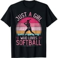 thumbnail image 1 of Just A Girl Who Loves Softball, Vintage Softball Girls T-Shirt, 1 of 4