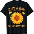 thumbnail image 1 of Sunflower Shirt For Women Just A Girl Who Loves Sunflowers T-Shirt, 1 of 4