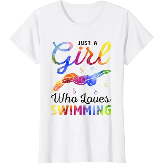 Just A Girl Who Loves Swimming Funny Swimmer Player Graphic T-Shirt