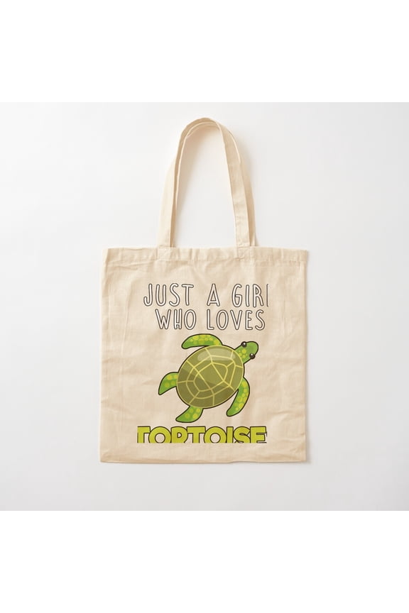 Just A Girl Who Loves Tortoises Canvas Tote Bags, Reusable Shopping Bag