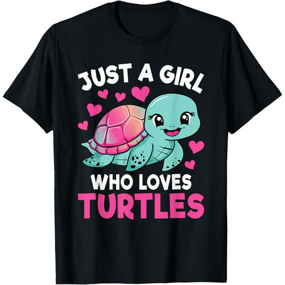 Just A Girl Who Loves Turtles Cute Ocean Animal Sea Turtle T-Shirt