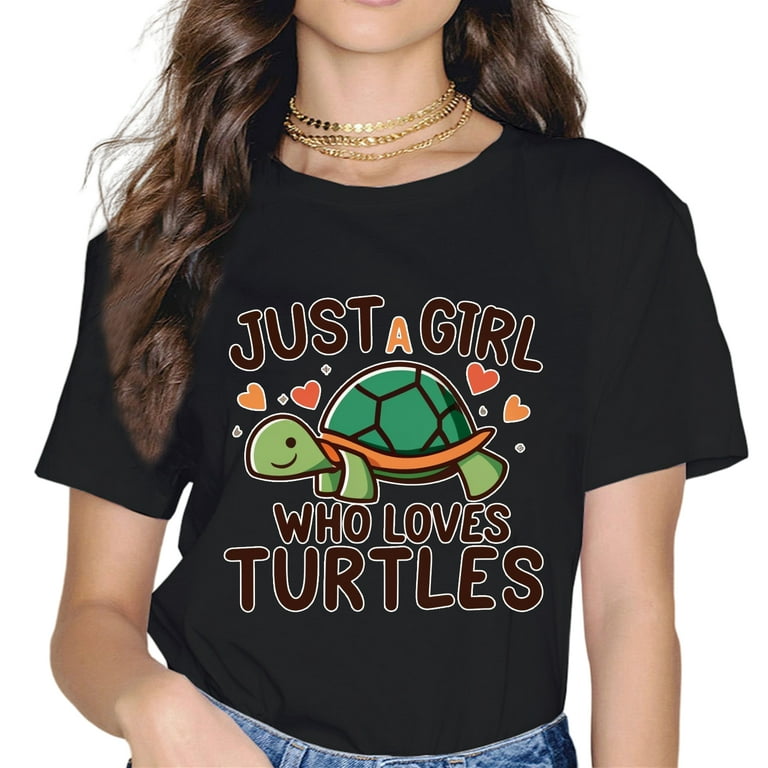 Just A Girl Who Loves Tortoises T-Shirt Funny Tortoise Tee Just A Girl Who Loves Tortoises T-Shirt Funny Tortoise Tee