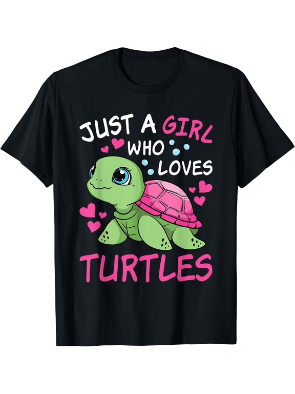 Just A Girl Who Loves Turtles Ocean Animal Cute Sea Turtle T-Shirt