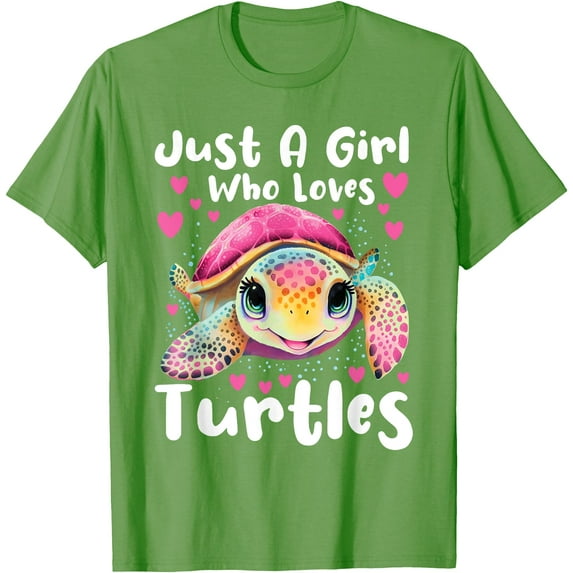 Just A Girl Who Loves Turtles Sea Animal Reptile Lover Unisex T-Shirt for Men Women Kids Toddler,Lime Color,Size YM