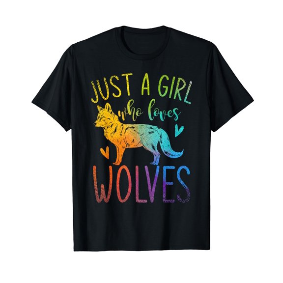 Just A Girl Who Loves Wolves Animal Lover Women Gift Wolf T-Shirt