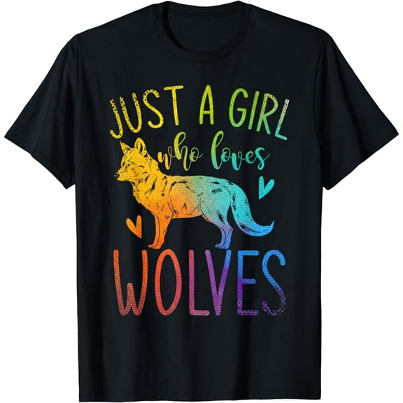 Just A Girl Who Loves Wolves Animal Lover Women Gift Wolf T-Shirt