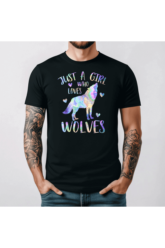 Just A Girl Who Loves Wolves Cute Wolf Animal Lover Gift Tee V17589,for men and women up to 5XL