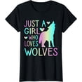 thumbnail image 1 of Just A Girl Who Loves Wolves Watercolor Style Teen Girl T-Shirt, 1 of 3