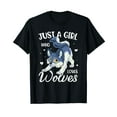 thumbnail image 1 of Just A Girl Who Loves Wolves Wolf Lover Women T-Shirt, 1 of 5