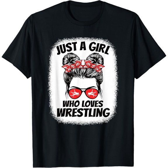 t-shirtJust A Girl Who Loves Wrestling Wrestler Girls Kids T-Shirt mens t shirt，black，women，funny，misfits，men，journey
