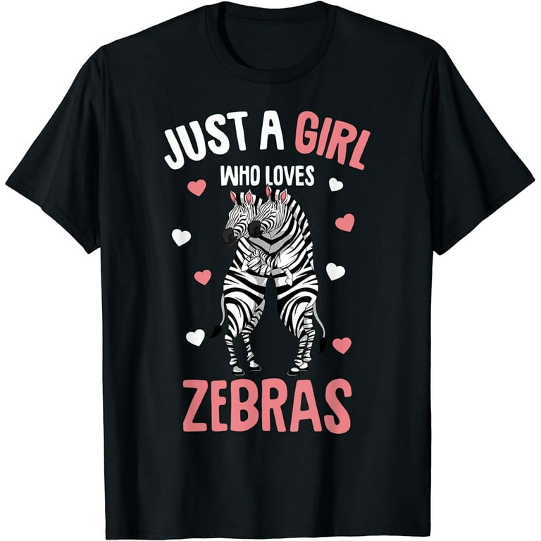 Zebra T-Shirt This Girl Loves Zebras Tee Cute Kids Mom Gift