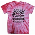 thumbnail image 1 of Just A Good Mom With A Hood Playlist T-Shirt Mama Life Mother's Gift Tie Dye Tee, 1 of 2