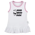 thumbnail image 1 of Just A Good Mood Dude Funny Dresses For Baby, Newborn Babies Skirts, Infant Princess Dress, 0-24M Kids Graphic Clothes (White Sleeveless Dresses, 18-24 Months), 1 of 4