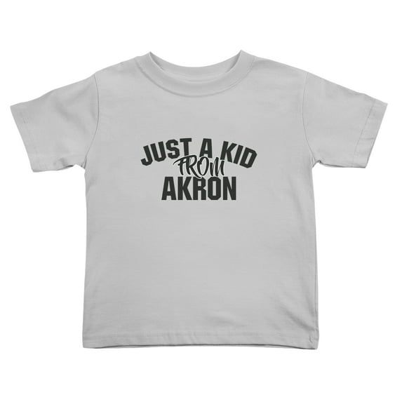 Just A Kid from Akron Ohio Cute Toddler T-Shirts for Boys Girls (Gray, Youth M)