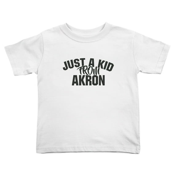 Just A Kid from Akron Ohio Cute Toddler T-Shirts for Boys Girls (White, Youth M)
