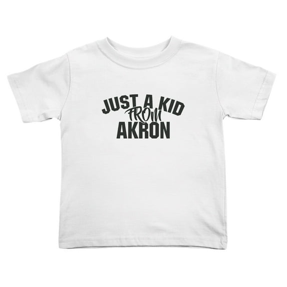 Just A Kid from Akron Ohio Cute Toddler T-Shirts for Boys Girls (White, Youth XL)