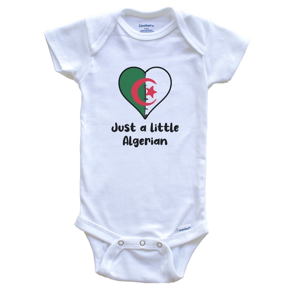 Just A Little Algerian Algeria Flag Heart Baby Bodysuit