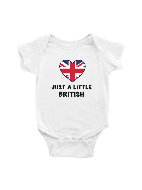Just A Little British Heart UK Flag Cute Baby Clothing Bodysuits For Boy Girl