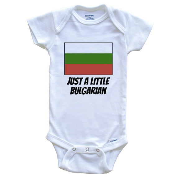 Just A Little Bulgarian Cute Bulgaria Flag Baby Bodysuit, 0-3 Months White