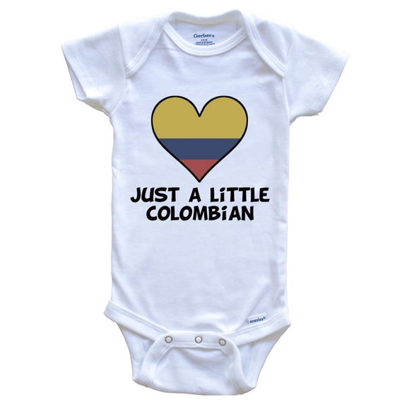 Just A Little Colombian Baby Bodysuit - Funny Colombia Flag Baby Bodysuit, 0-3 Months White