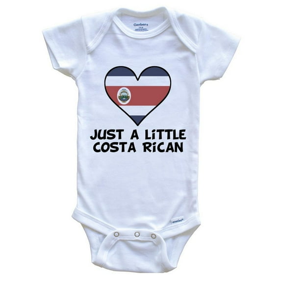 Just A Little Costa Rican Baby Bodysuit - Funny Costa Rica Flag Baby Bodysuit, 0-3 Months White
