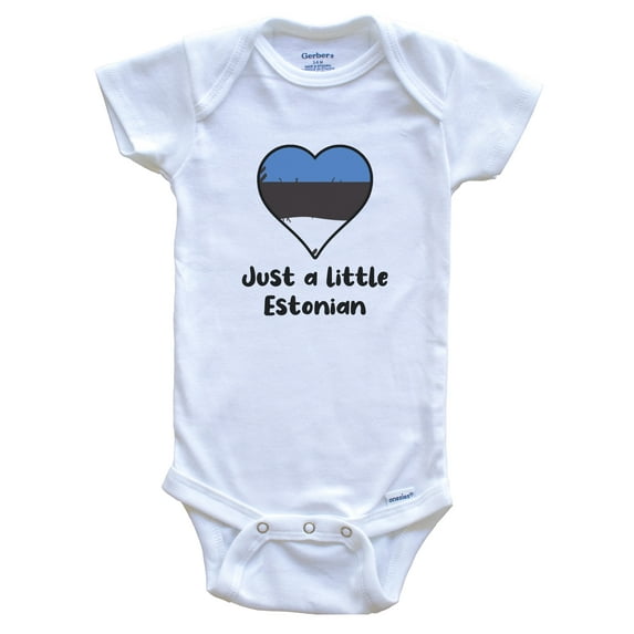 Just A Little Estonian Estonia Flag Heart Baby Bodysuit