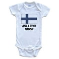 thumbnail image 1 of Just A Little Finnish Cute Finland Flag Baby Bodysuit, 3-6 Months White, 1 of 2