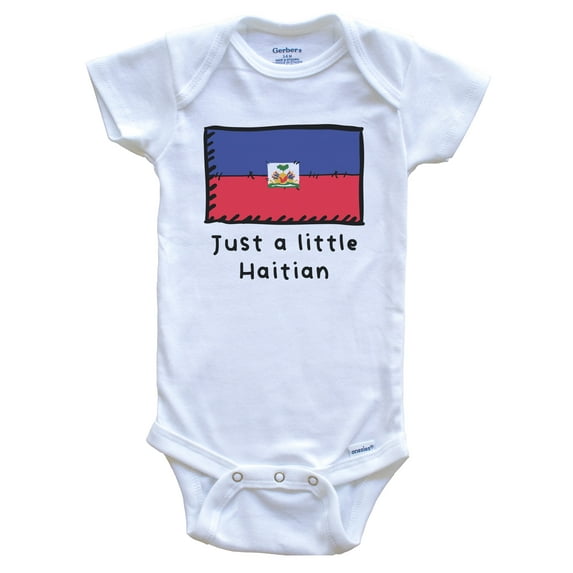 Just A Little Haitian Funny Cute Haiti Flag Baby Bodysuit
