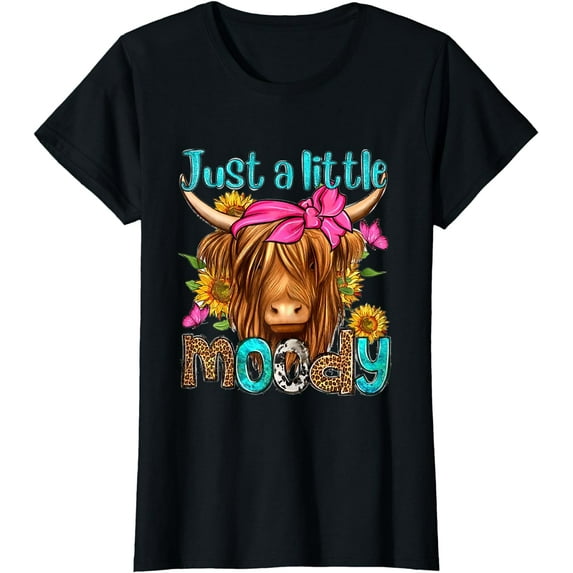 Just A Little Moody Cute Highland Cows Lover Easter Day T-Shirt