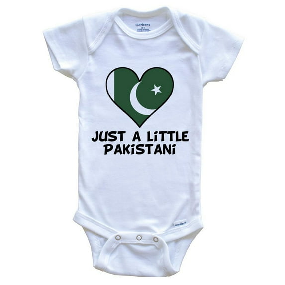Just A Little Pakistani Baby Bodysuit - Funny Pakistan Flag Baby Bodysuit, 3-6 Months White