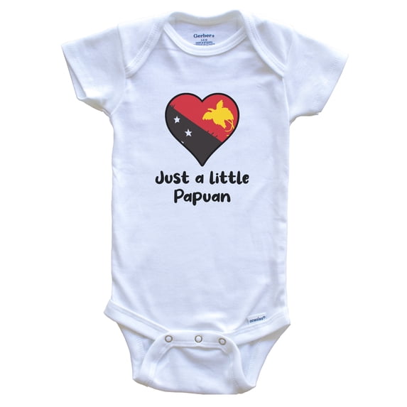 Just A Little Papuan Papua New Guinea Flag Heart Baby Bodysuit