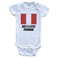 thumbnail image 1 of Just A Little Peruvian Cute Peru Flag Baby Bodysuit, 6-9 Months White, 1 of 2