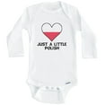 thumbnail image 1 of Just A Little Polish Baby Bodysuit - Funny Poland Flag Baby Bodysuit (Long Sleeve), 6-9 Months White, 1 of 1