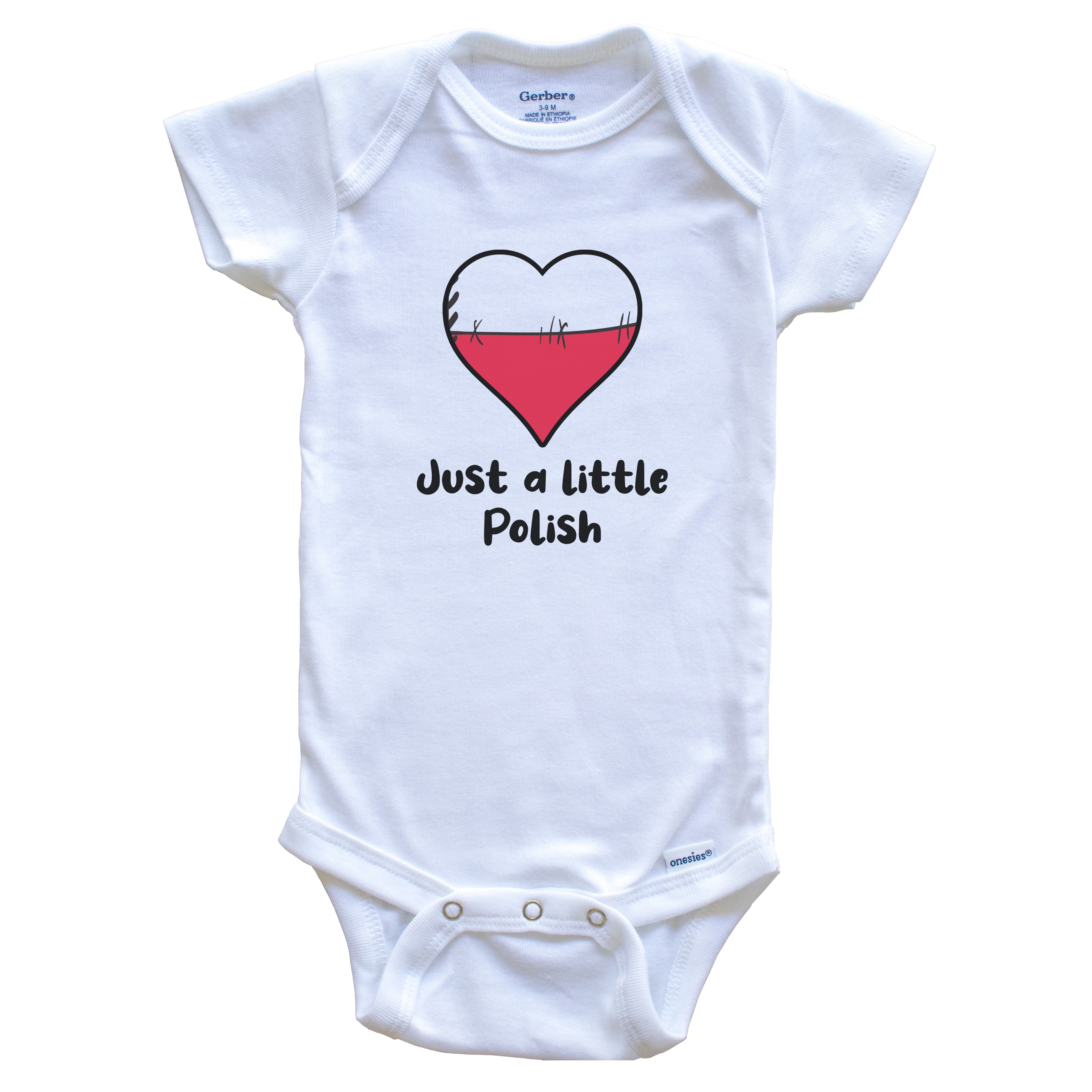 Just A Little Polish Poland Flag Heart Baby Bodysuit 