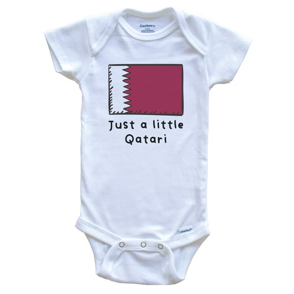 Just A Little Qatari Funny Cute Qatar Flag Baby Bodysuit