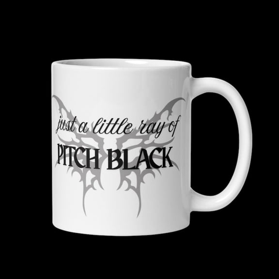 Just A Little Ray of Pitch Black Mug Creepy Cute Gift Alt Girl Gift Alt Guy Spookean Ray of Pitch Black Goth Mug.