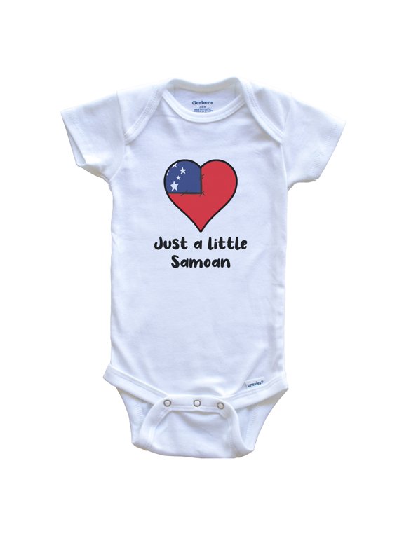 Just A Little Samoan Samoa Flag Heart Baby Bodysuit