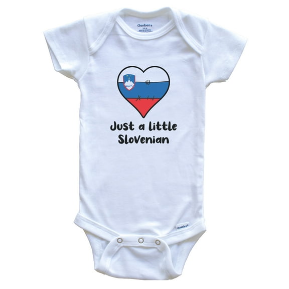 Just A Little Slovenian Slovenia Flag Heart Baby Bodysuit