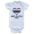 thumbnail image 1 of Just A Little Thai Baby Bodysuit - Funny Thailand Flag Baby Bodysuit, 3-6 Months White, 1 of 2
