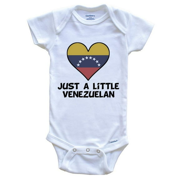Just A Little Venezuelan Baby Bodysuit - Funny Venezuela Flag Baby Bodysuit, 6-9 Months White