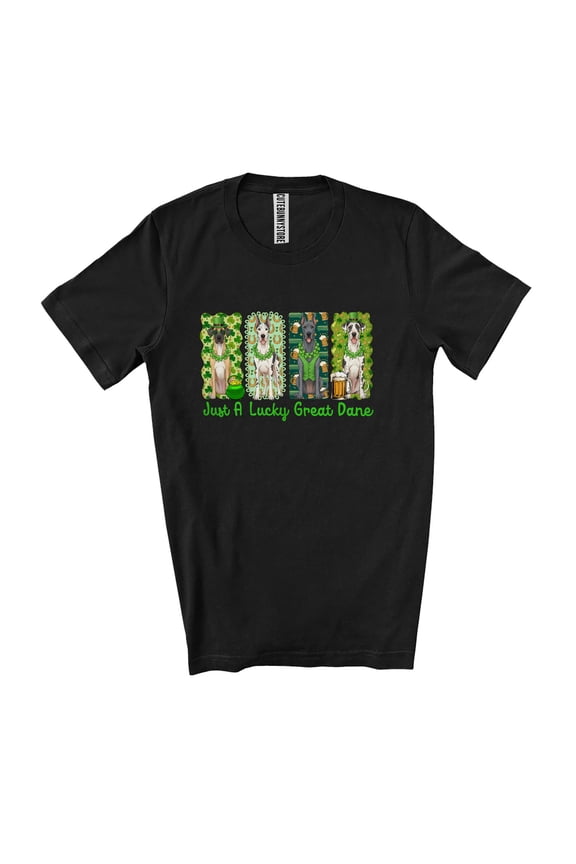 Just A Lucky Great Dane; Lovely St. Patrick's Day Shamrock Great Dane Owner Unisex T-Shirt