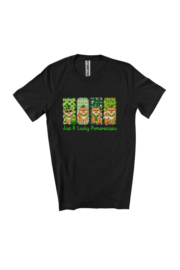 Just A Lucky Pomeranian; Lovely St. Patrick's Day Shamrock Pomeranian Owner Unisex T-Shirt