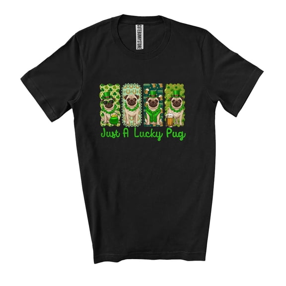 Just A Lucky Pug; Lovely St. Patrick's Day Shamrock Pug Owner Unisex T-Shirt